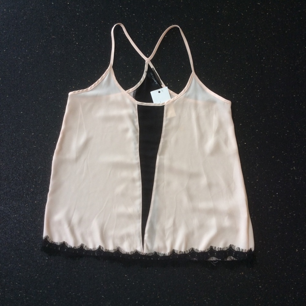 Lila Pink Tank w Black Lace